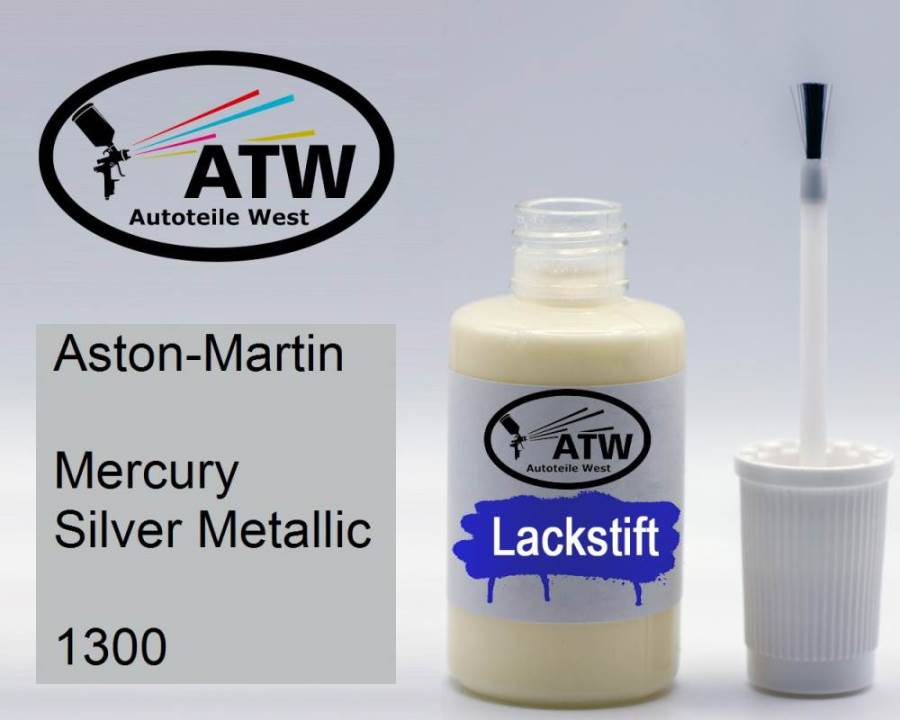 Aston-Martin, Mercury Silver Metallic, 1300: 20ml Lackstift, von ATW Autoteile West.